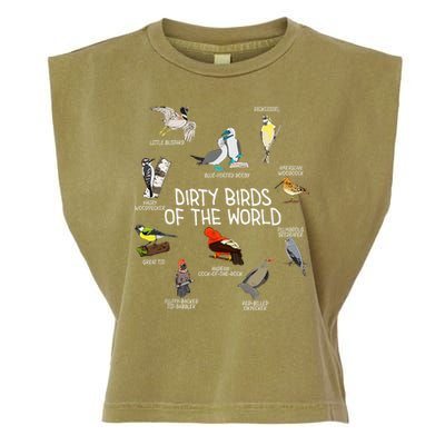 Bird Watching Dirty Birds Of The World Funny Birding Garment-Dyed Women's Muscle Tee