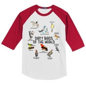 Bird Watching Dirty Birds Of The World Funny Birding Kids Colorblock Raglan Jersey