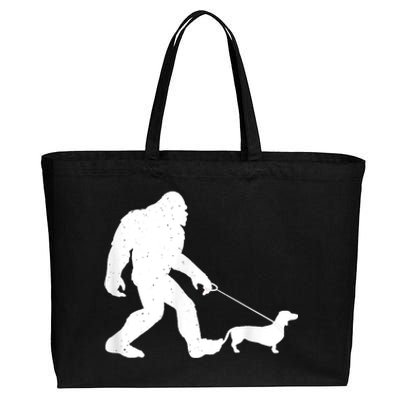 Bigfoot Walking Dachshund Funny Wiener Dog Gift Cotton Canvas Jumbo Tote