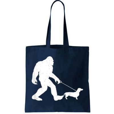 Bigfoot Walking Dachshund Funny Wiener Dog Gift Tote Bag