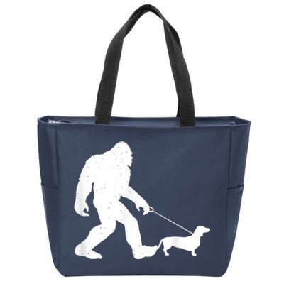 Bigfoot Walking Dachshund Funny Wiener Dog Gift Zip Tote Bag