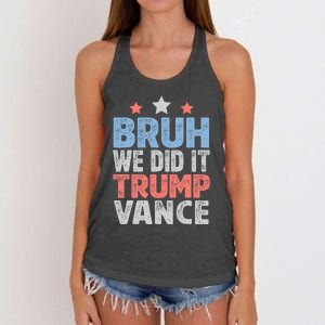 Bruh We Did It Trump Vance 2024 Women's Knotted Racerback Tank