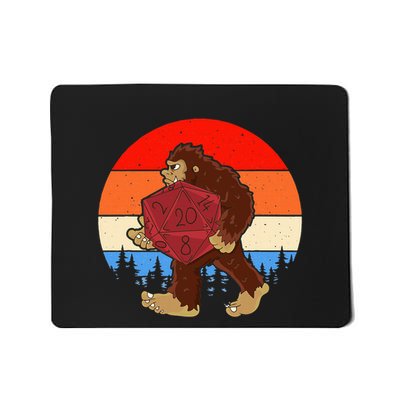 Bigfoot With Dice Rpg Fan Role Playing Lovers Rpg Fans Mousepad