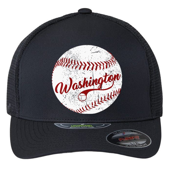 Baseball Washington DC Team Love Baseball National Pastime Flexfit Unipanel Trucker Cap