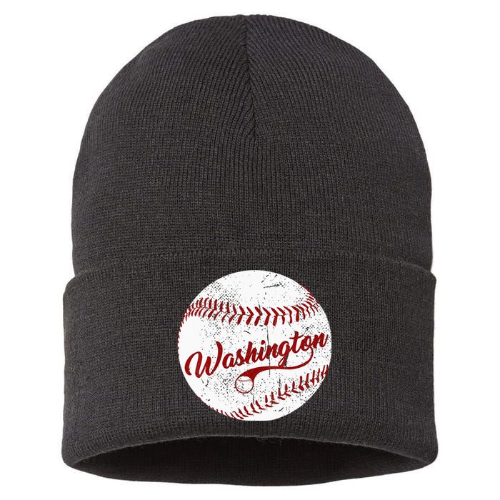 Baseball Washington DC Team Love Baseball National Pastime Sustainable Knit Beanie