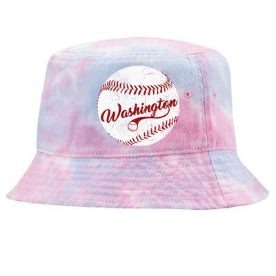 Baseball Washington DC Team Love Baseball National Pastime Tie-Dyed Bucket Hat