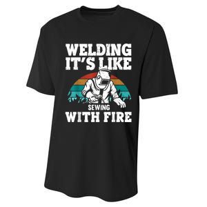 Best Welding Design For Men Women Welder Welding Metal Weld Performance Sprint T-Shirt