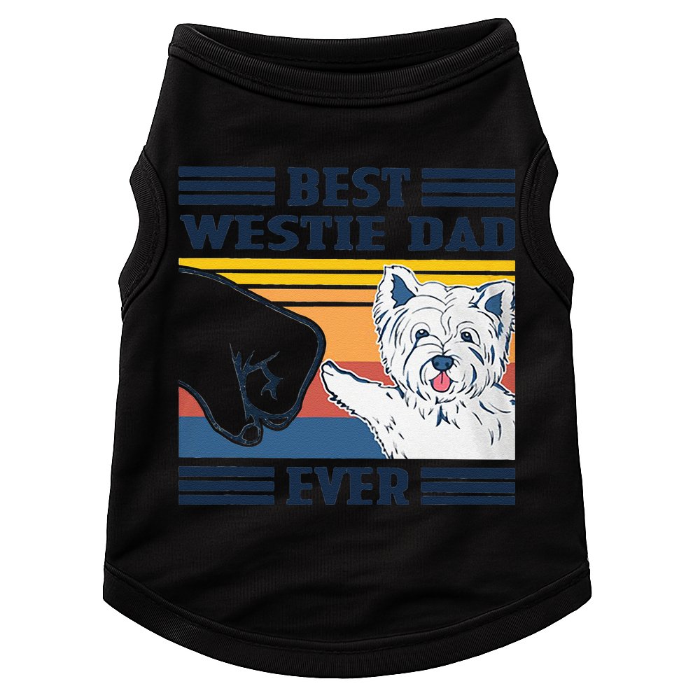 Best Westie Dad Ever Vintage Father Day Christmas Doggie Tank