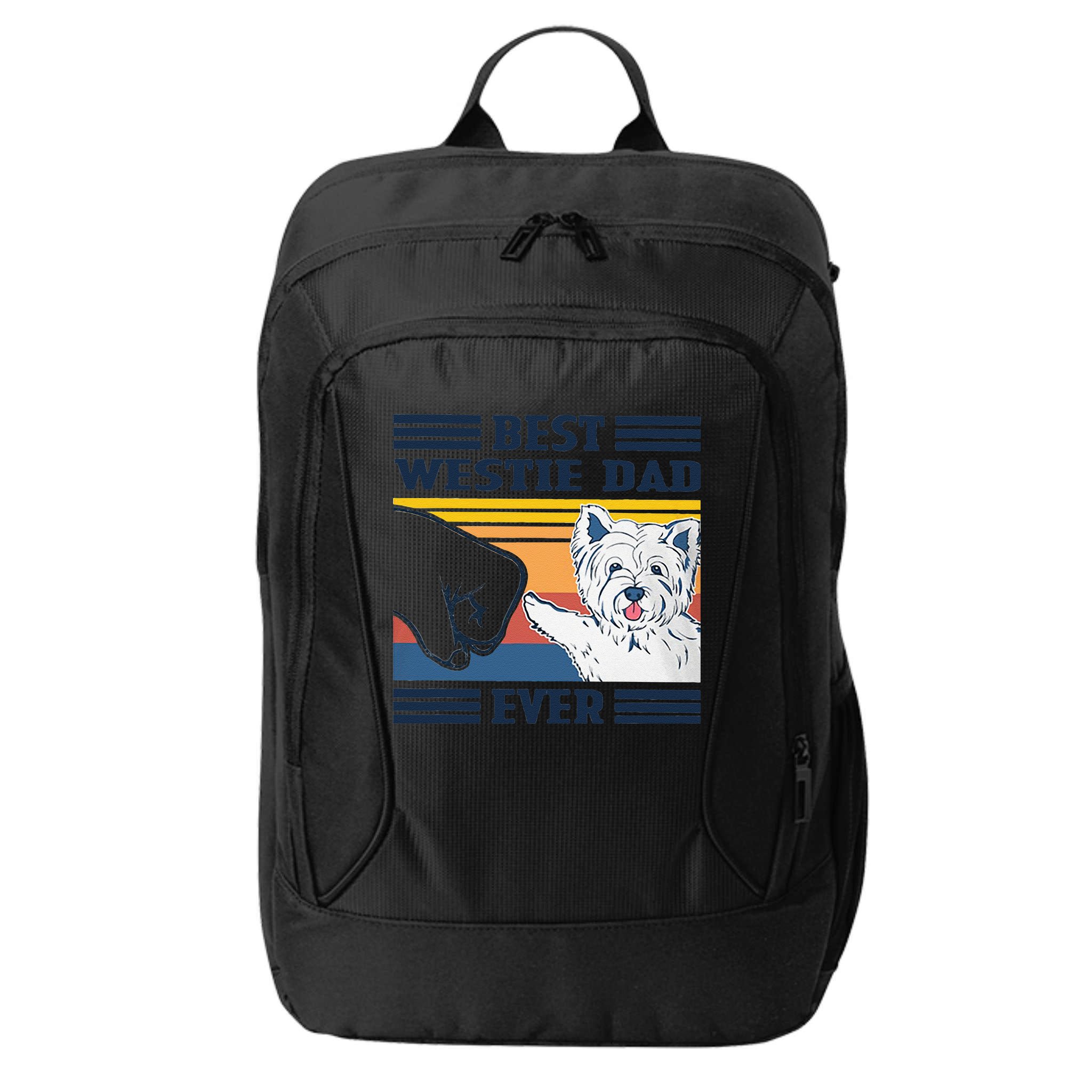 Best Westie Dad Ever Vintage Father Day Christmas City Backpack