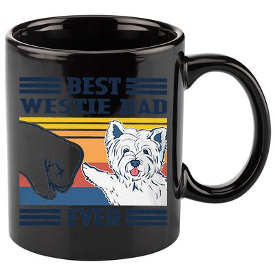 Best Westie Dad Ever Vintage Father Day Christmas 11oz C Handle Ceramic Mug