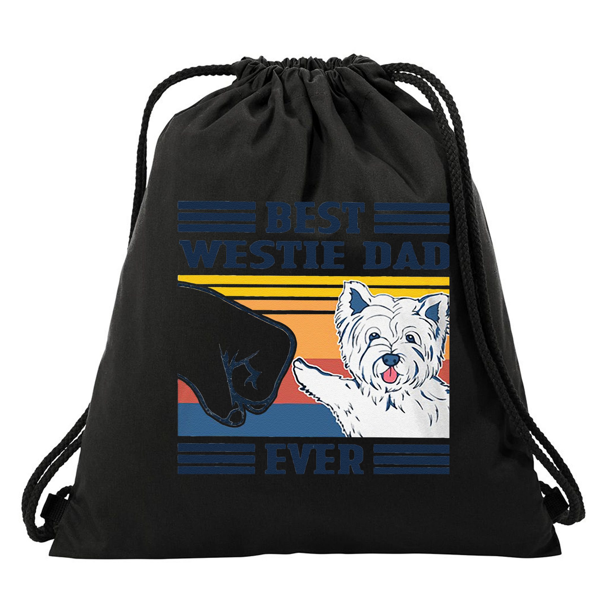 Best Westie Dad Ever Vintage Father Day Christmas Drawstring Bag