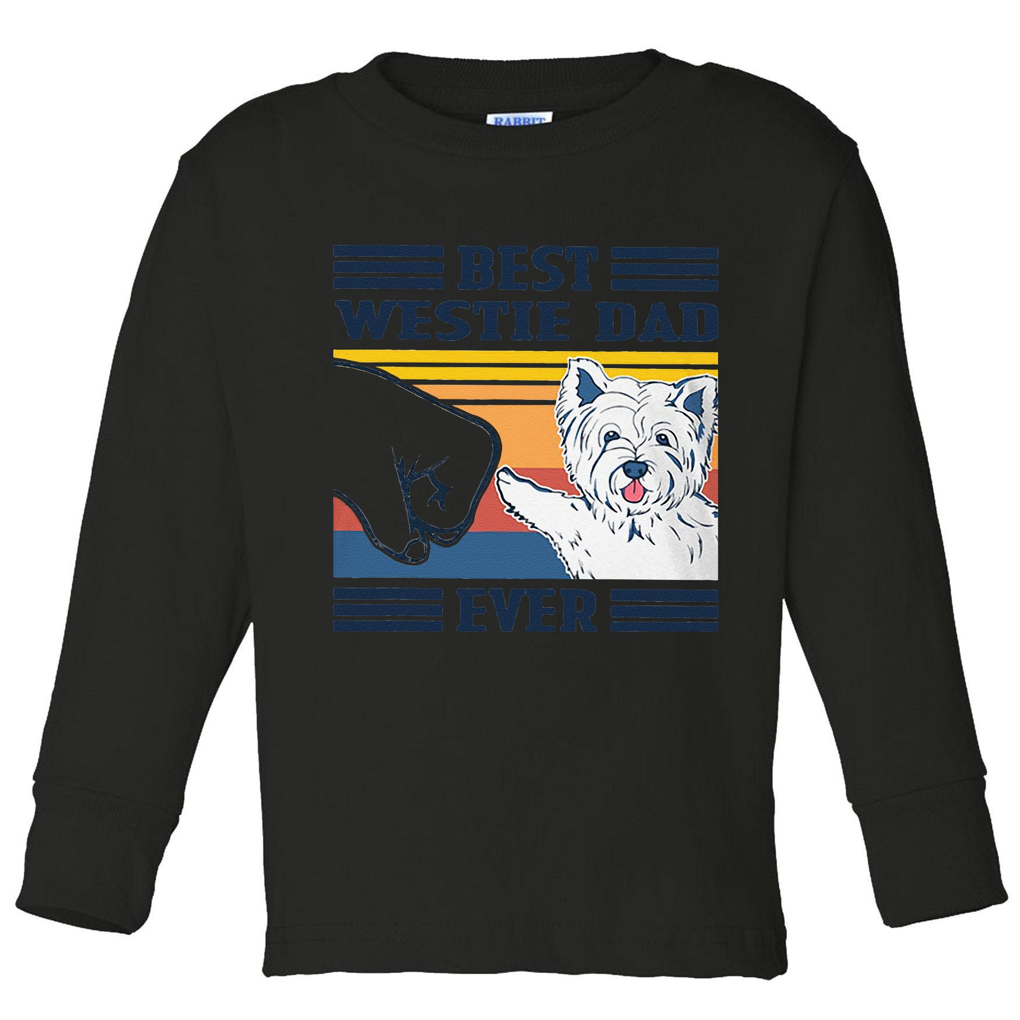 Best Westie Dad Ever Vintage Father Day Christmas Toddler Long Sleeve Shirt