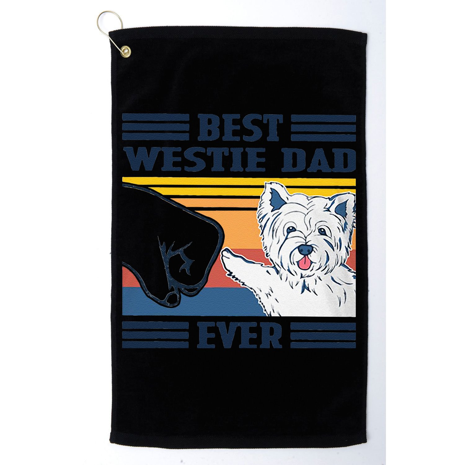 Best Westie Dad Ever Vintage Father Day Christmas Golf Towel