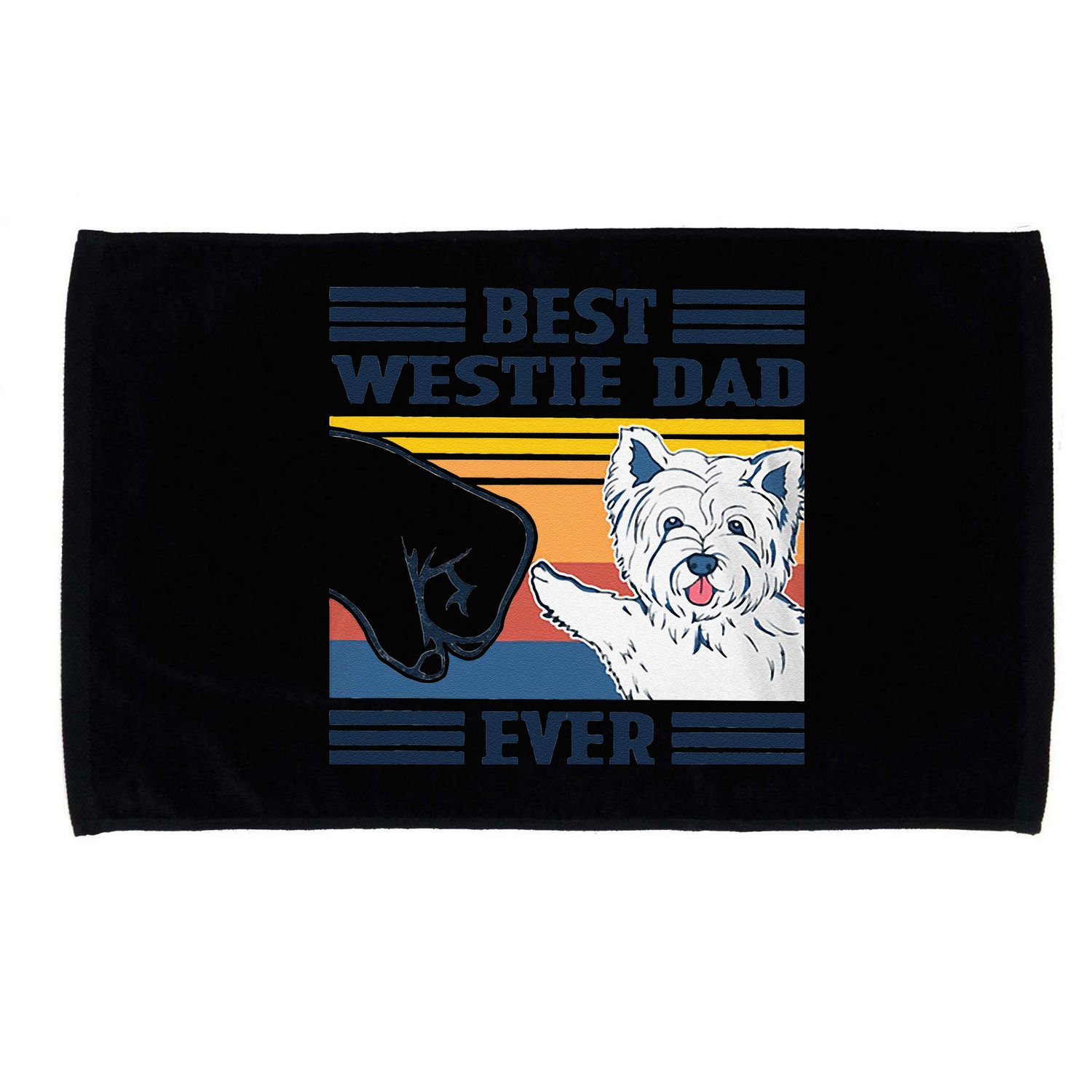 Best Westie Dad Ever Vintage Father Day Christmas Microfiber Hand Towel