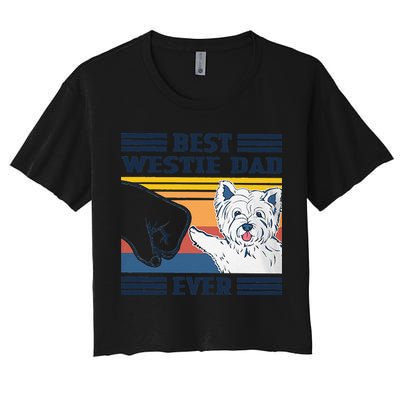 Best Westie Dad Ever Vintage Father Day Christmas Women's Crop Top Tee