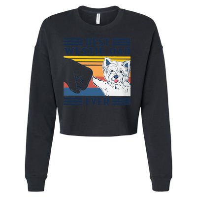 Best Westie Dad Ever Vintage Father Day Christmas Cropped Pullover Crew