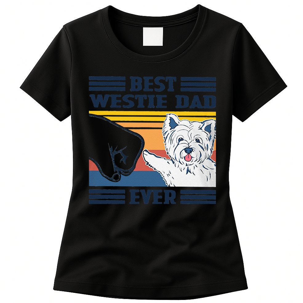 Best Westie Dad Ever Vintage Father Day Christmas Womens T-Shirt
