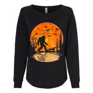 Bigfoot Walking Dachshund Funny Wiener Dog Halloween Womens California Wash Sweatshirt