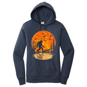 Bigfoot Walking Dachshund Funny Wiener Dog Halloween Women's Pullover Hoodie