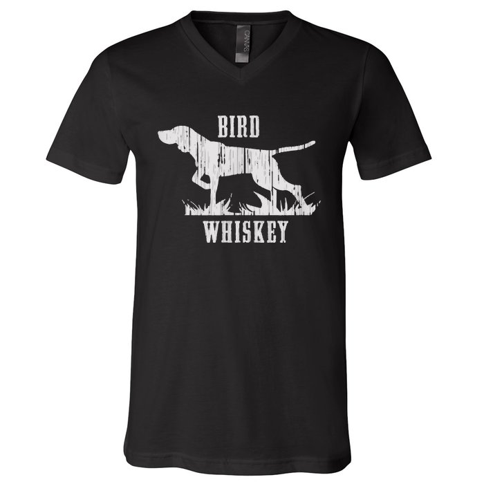 Bird Whiskey Dog V-Neck T-Shirt