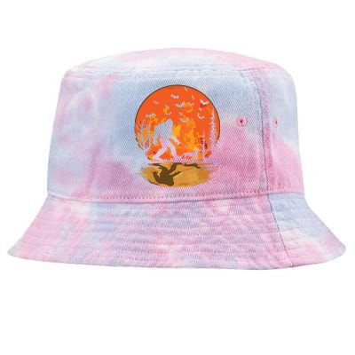 Bigfoot Walking Dachshund Funny Wiener Dog Halloween Tie-Dyed Bucket Hat