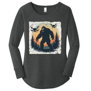 Bigfoot With Drones Sasquatch Women's Perfect Tri Tunic Long Sleeve Shirt