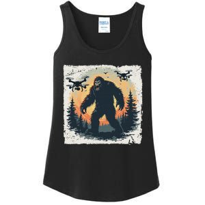 Bigfoot With Drones Sasquatch Ladies Essential Tank