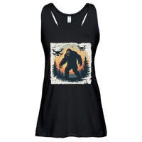 Bigfoot With Drones Sasquatch Ladies Essential Flowy Tank