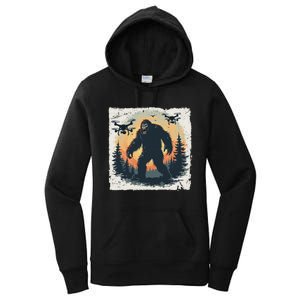 Bigfoot With Drones Sasquatch Women's Pullover Hoodie