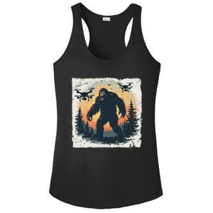 Bigfoot With Drones Sasquatch Ladies PosiCharge Competitor Racerback Tank