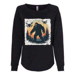 Bigfoot With Drones Sasquatch Womens California Wash Sweatshirt