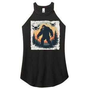 Bigfoot With Drones Sasquatch Women's Perfect Tri Rocker Tank