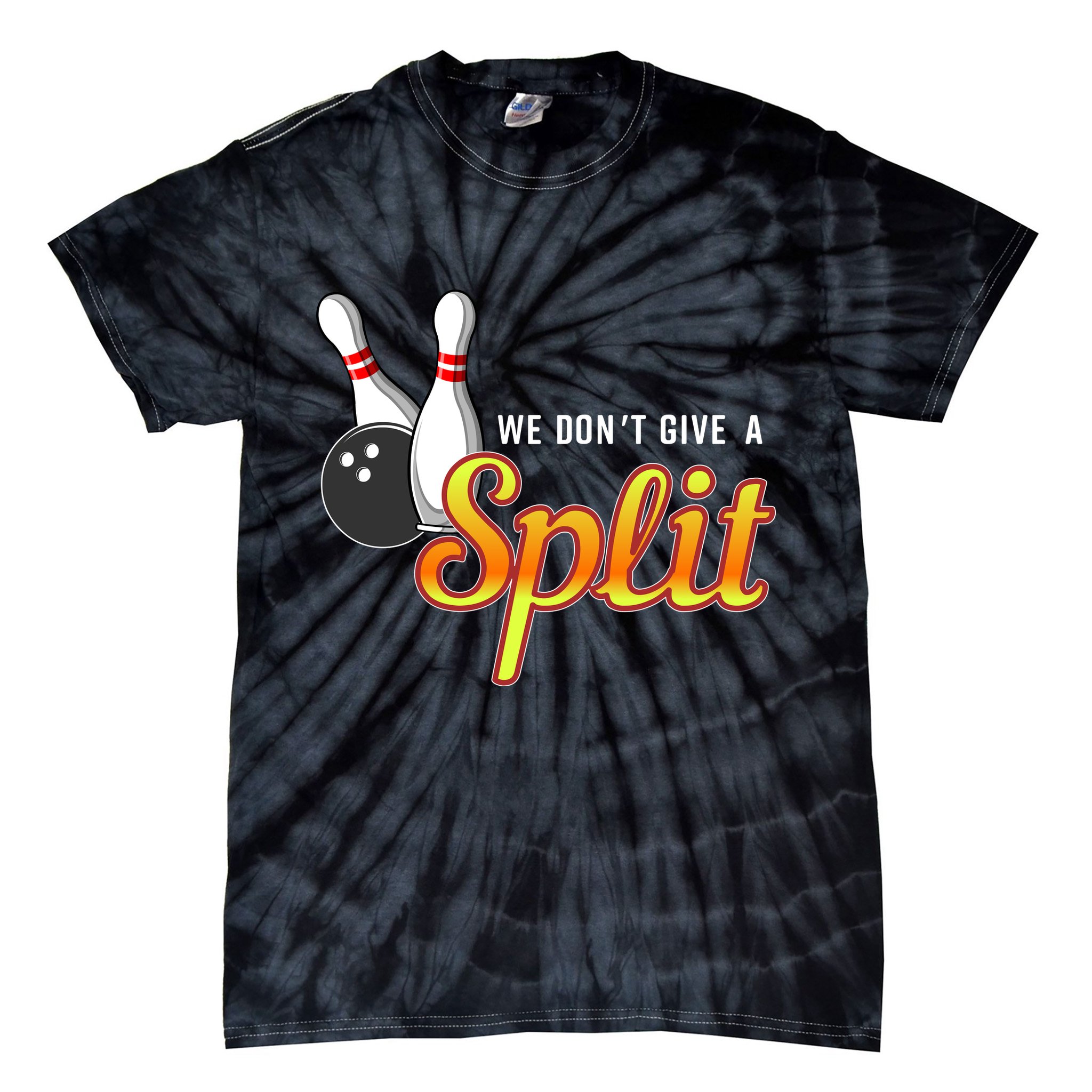 Bowling We Don't Give A Split Tie-Dye T-Shirt