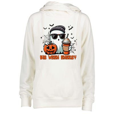 Big Ween Energy Ghost Sunglasses Gift Womens Funnel Neck Pullover Hood