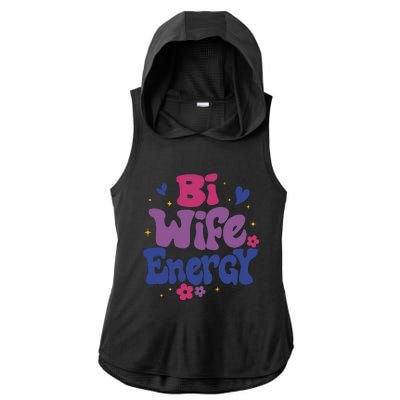 Bi Wife Energy Lgbt Month Pride Month Ladies PosiCharge Tri-Blend Wicking Draft Hoodie Tank