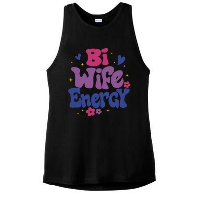 Bi Wife Energy Lgbt Month Pride Month Ladies PosiCharge Tri-Blend Wicking Tank