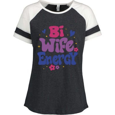 Bi Wife Energy Lgbt Month Pride Month Enza Ladies Jersey Colorblock Tee