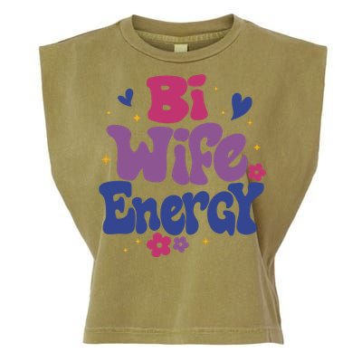 Bi Wife Energy Lgbt Month Pride Month Garment-Dyed Women's Muscle Tee