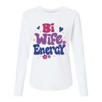 Bi Wife Energy Lgbt Month Pride Month Womens Cotton Relaxed Long Sleeve T-Shirt