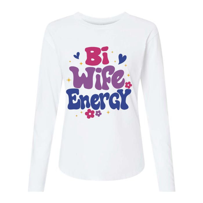 Bi Wife Energy Lgbt Month Pride Month Womens Cotton Relaxed Long Sleeve T-Shirt