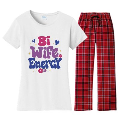 Bi Wife Energy Lgbt Month Pride Month Women's Flannel Pajama Set