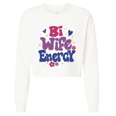 Bi Wife Energy Lgbt Month Pride Month Cropped Pullover Crew