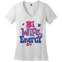 Bi Wife Energy Lgbt Month Pride Month Women's V-Neck T-Shirt