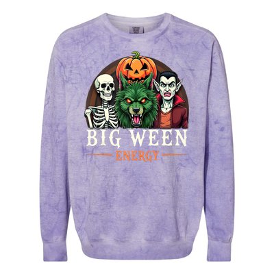 Big Ween Energy Funny Halloween Colorblast Crewneck Sweatshirt