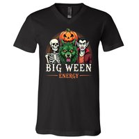 Big Ween Energy Funny Halloween V-Neck T-Shirt