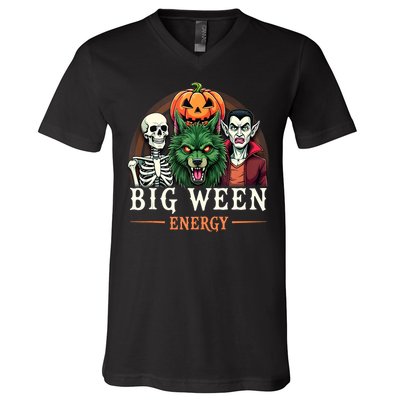 Big Ween Energy Funny Halloween V-Neck T-Shirt