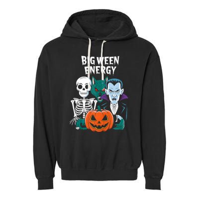 Big Ween Energy Funny Halloween Garment-Dyed Fleece Hoodie