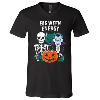 Big Ween Energy Funny Halloween V-Neck T-Shirt