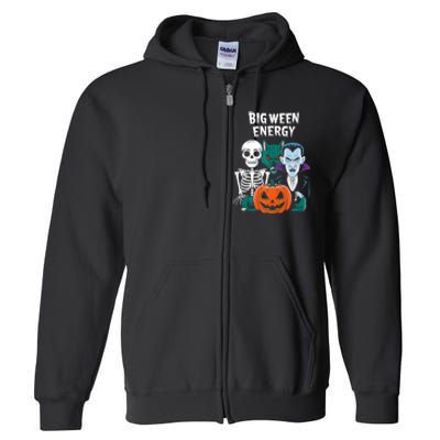 Big Ween Energy Funny Halloween Full Zip Hoodie