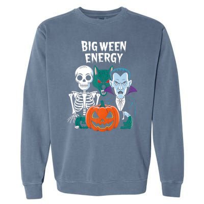 Big Ween Energy Funny Halloween Garment-Dyed Sweatshirt